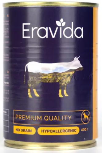 Консерва Эравида Говядина: ФАРШ+КУСОЧКИ 400 г для собак