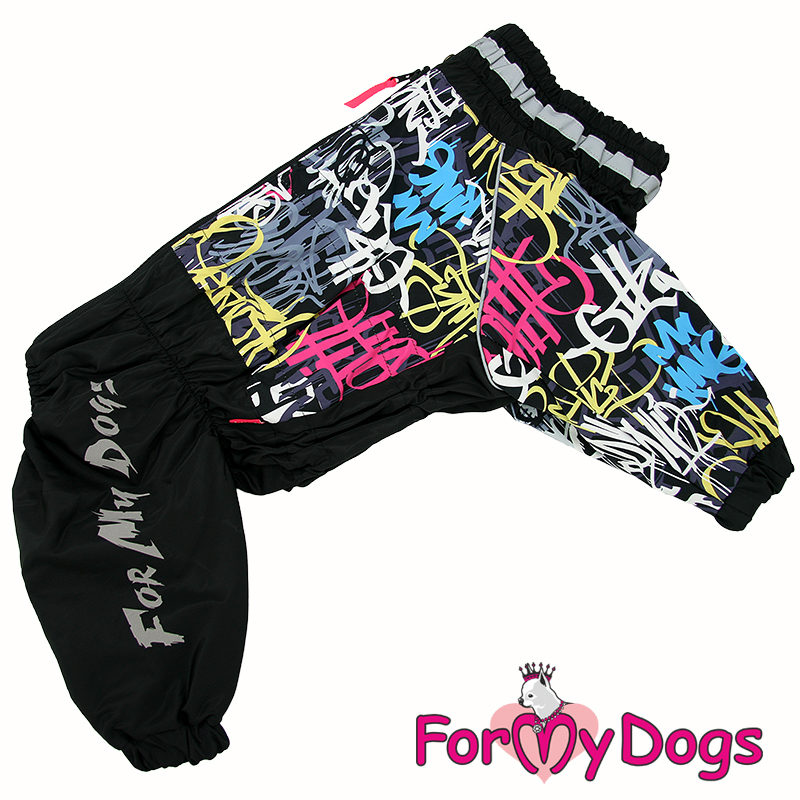ForMyDogs Комбинезон ДОЖДЕВИК для собак черный для мальчиков С1 55*75 см