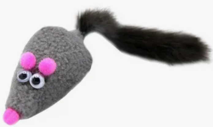 sh-07081 GoSi Игрушка для Кошек "Мышь-милаха серая с норковым хвостом"