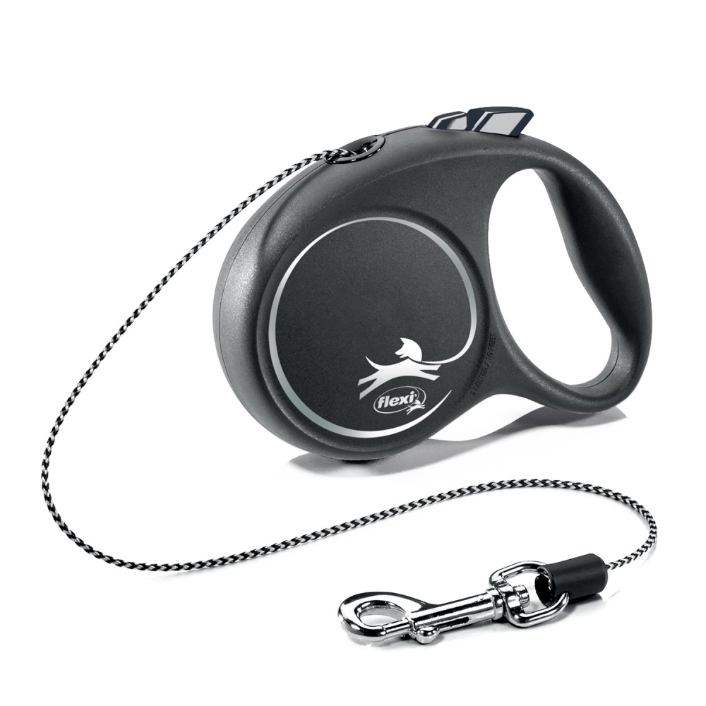 Рулетка Flexi Black Design XS (до 8 кг) 3 м трос черный/серебро