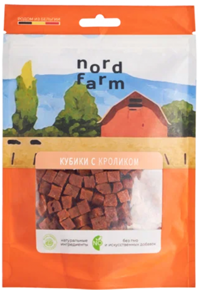 Лакомство Nord Farm Кубики с кроликом (15 мм/шт) 90 г для собак