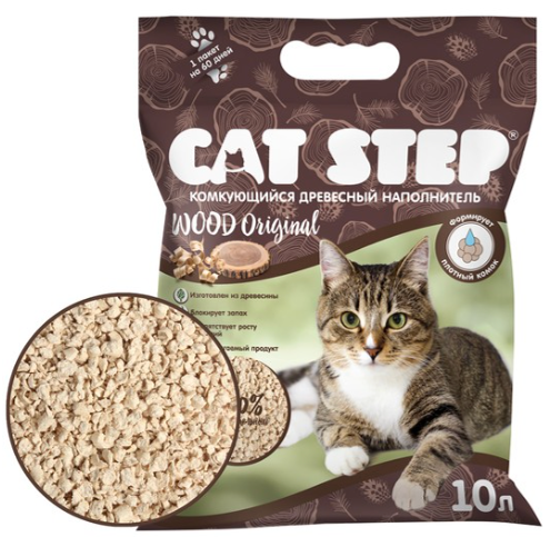 Наполнитель комкующийся растительный Wood Original 10 л