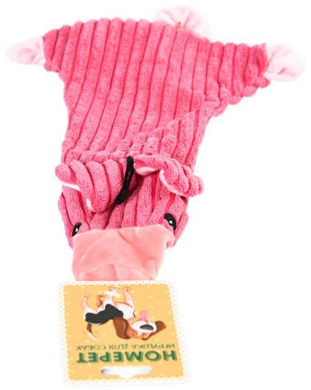 Homepet Игрушка Свинка с пищалкой и шуршащим эффектом для собак, плюш, 49 х 17 см