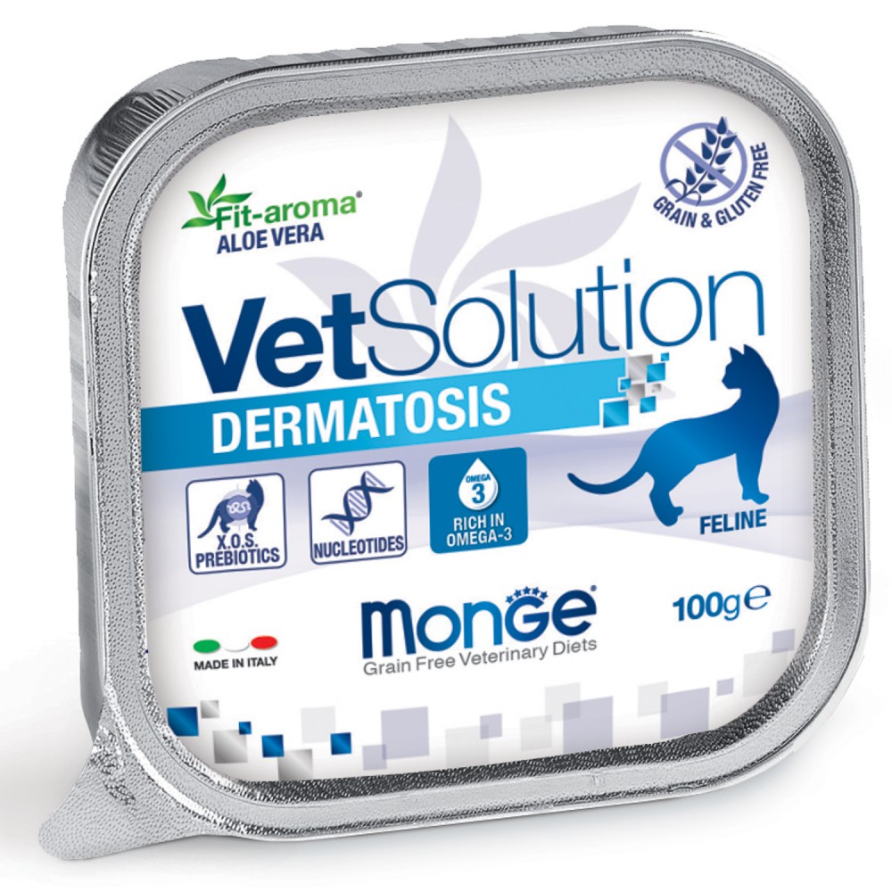 Диетический корм Monge VetSolution Cat Dermatosis Дерматозис для кошек при заболеваниях кожи 100 г