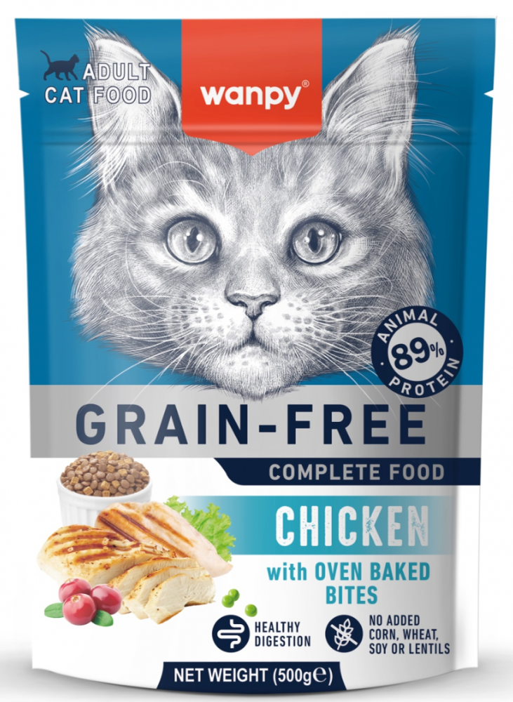 Корм Wanpy Cat беззерновой с курицей для взрослых кошек 500 г