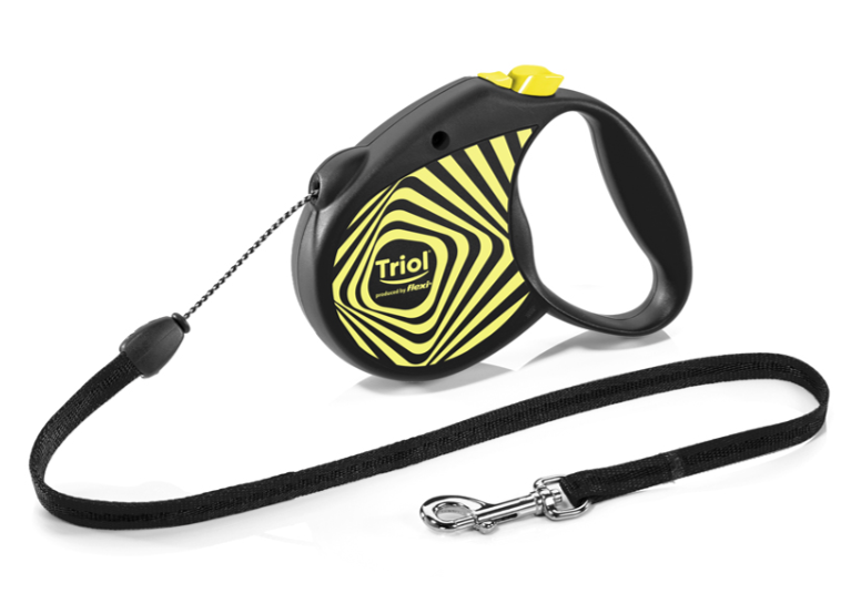 Поводок-рулетка для собак Flexi Life Geometry Yellow S 5м до 12кг, трос