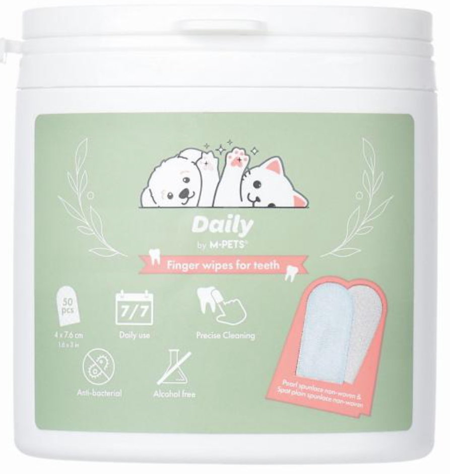 Очищающие салфетки для зубов собак и кошек DAILY, 50шт,MPets