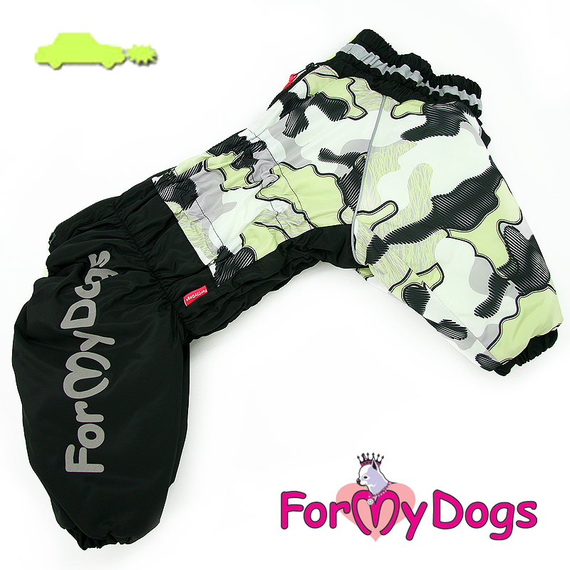 ForMyDogs Комбинезон ТЕПЛЫЙ черно-желтый камуфляж для мальчиков C1 55*75см