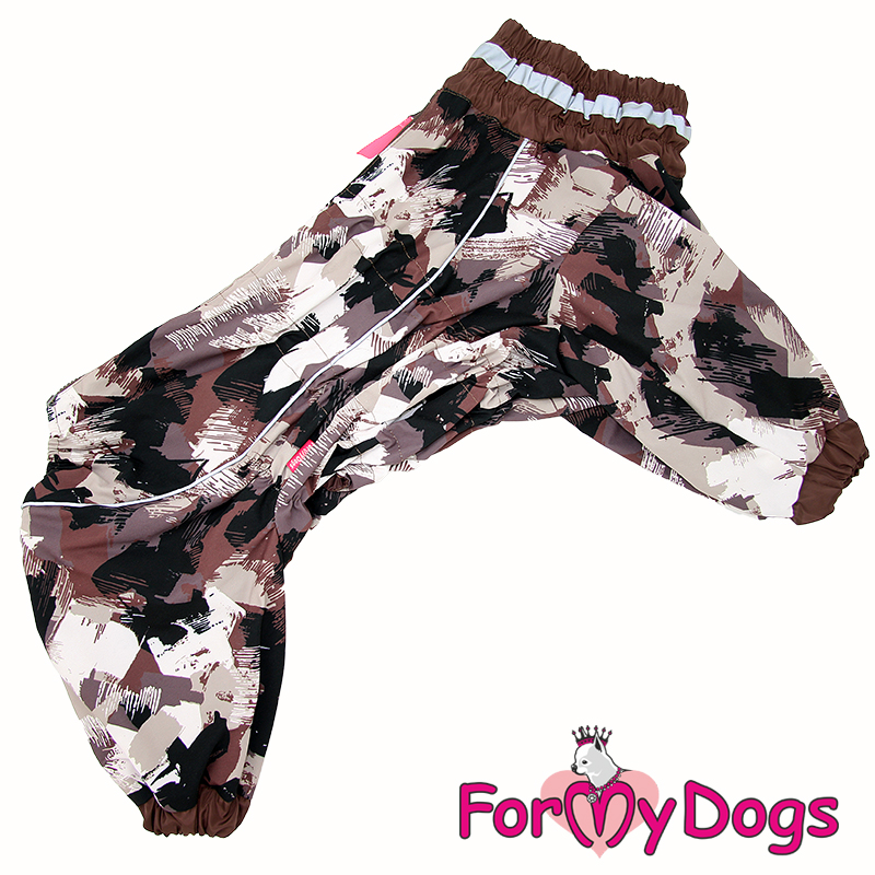 FOR MY DOGS дождевик для собак Коричневый камуфляж для мальчиков  В3 50*80 см