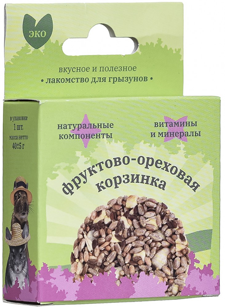 MR.Crisper Лакомство для грызунов, фруктово-ореховая корзинка, 40 г