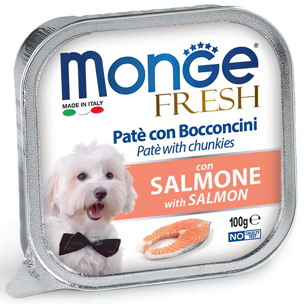 Влажный корм Monge Dog Fresh консервы для собак с лососем 100 г