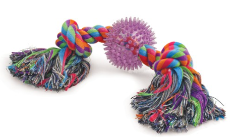 Игрушка для собак "Веревка, 2 узла и мяч", d65/310мм