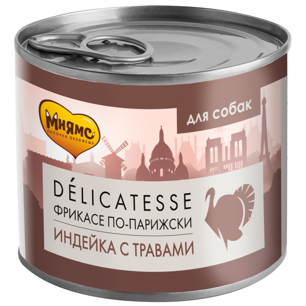 Мнямс консервы для собак всех пород &quot;Фрикасе по-парижски&quot; (индейка с травами) 200 г
