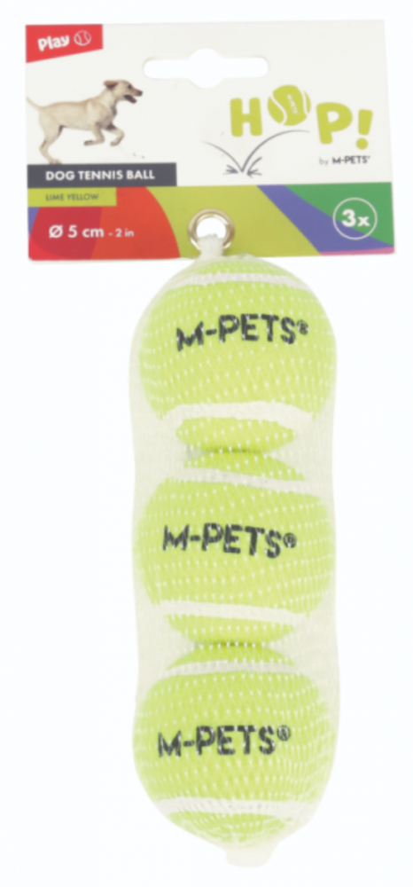 Игрушка М Петс теннисный мяч, диаметр 6,4 см 3 шт, цвет желтый для собак