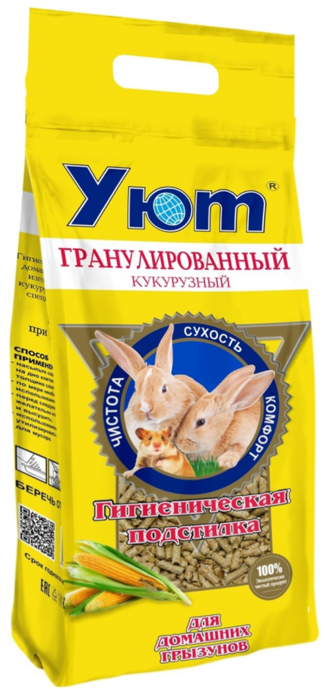 Опилки-наполнитель УЮТ пресованные гранулированные КУКУРУЗНЫЕ 9 л