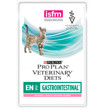 Влажный корм Purina Pro Plan (вет. корма) кусочки в желе с лососем для кошек при лечении ЖКТ 85