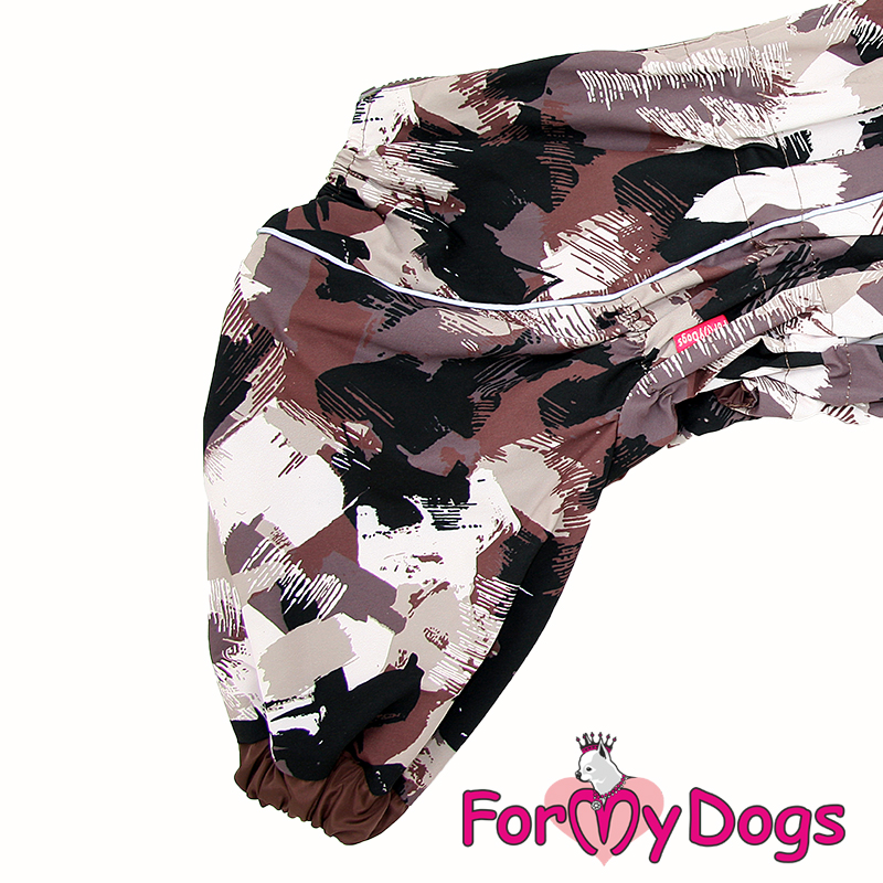 ForMyDogs Комбинезон ДОЖДЕВИК для собак Коричневый камуфляж для мальчиков В2 45*75 см